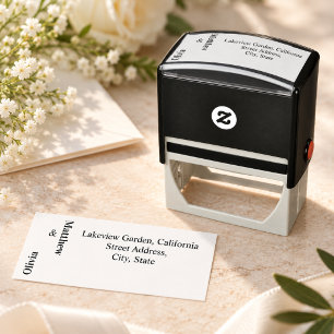 Modern Minimalist Black White Typography Wedding  Self-inking Stamp