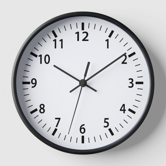 Modern Minimalist Black & White Wall Clock (Front)