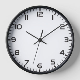 Modern Minimalist Black & White Wall Clock
