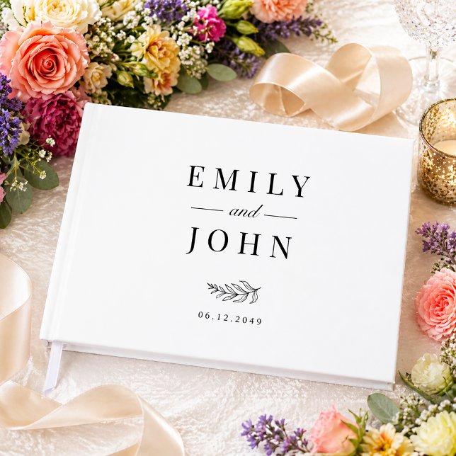 Modern Minimalist Black & White Wedding Guest Book (Creator Uploaded)