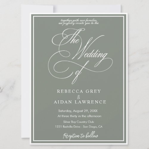 Modern Minimalist Black &amp; White Wedding Invitation