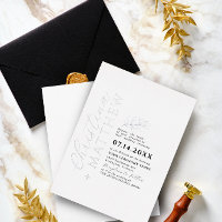 Modern Minimalist Black & White Wedding Silver
