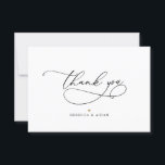 Modern Minimalist Black & White Wedding Thank You<br><div class="desc">Designed to coordinate with our Stylish Script wedding collection,  this customizable Flat Thank You card features an elegant script graphic text on the front and option to add a custom message on the back. The color of the heart can be changed,  via the Design Tool. Matching items available.</div>