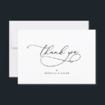 Modern Minimalist Black & White Wedding Thank You<br><div class="desc">Designed to coordinate with our Stylish Script wedding collection,  this customizable Flat Thank You card features an elegant script graphic text on the front and option to add a custom message on the back. The color of the heart can be changed,  via the Design Tool. Matching items available.</div>