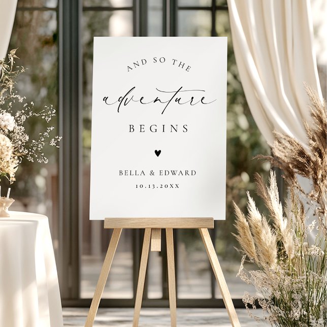 Modern minimalist Black White Welcome Wedding Sign (Creator Uploaded)