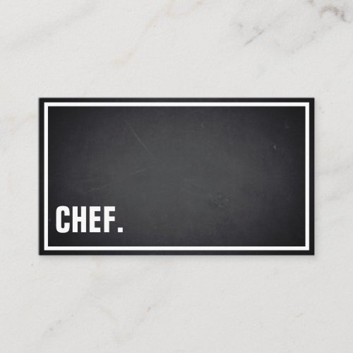 Modern Minimalist Blackboard Chef Professional Bus Business Card
