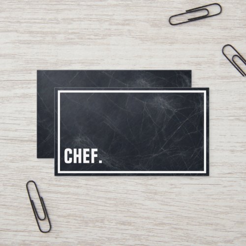Modern Minimalist Blackboard Chef Professional  Business Card