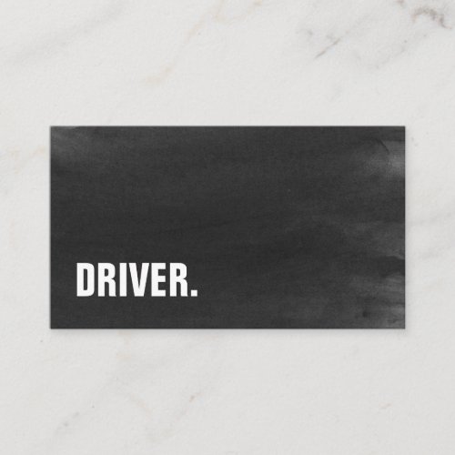 Modern Minimalist Blackboard DRIVER Professional Business Card