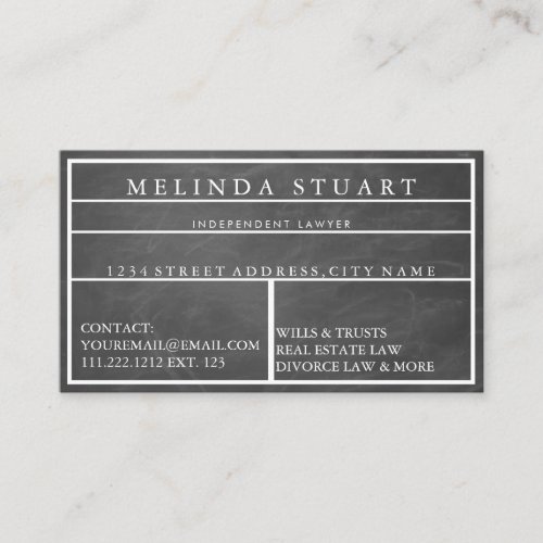 Modern Minimalist Blackboard Professional  Busines Business Card