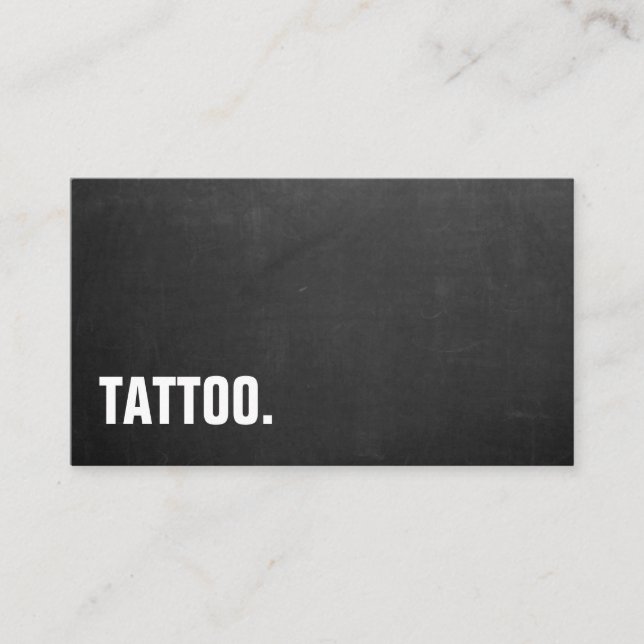 Modern Minimalist Blackboard Tattoo Professional B Business Card (Front)