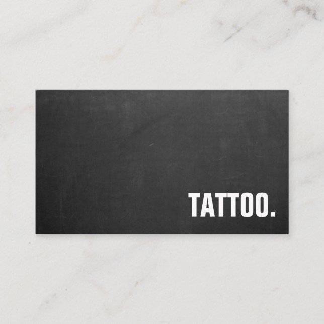 Modern Minimalist Blackboard Tattoo Professional B Business Card (Front)