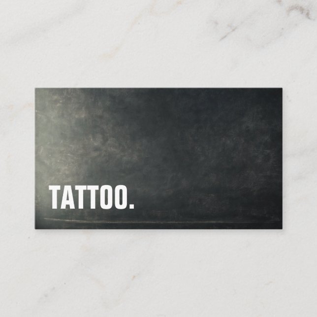 Modern Minimalist Blackboard Tattoo Professional Business Card (Front)
