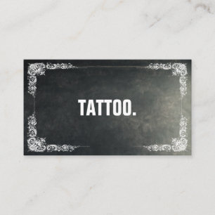 Modern Minimalist Blackboard Tattoo Professional Business Card