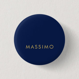 Modern Minimalist Blue Gold Professional Trendy Button