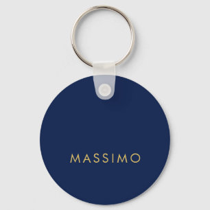 Modern Minimalist Blue Gold Professional Trendy Keychain