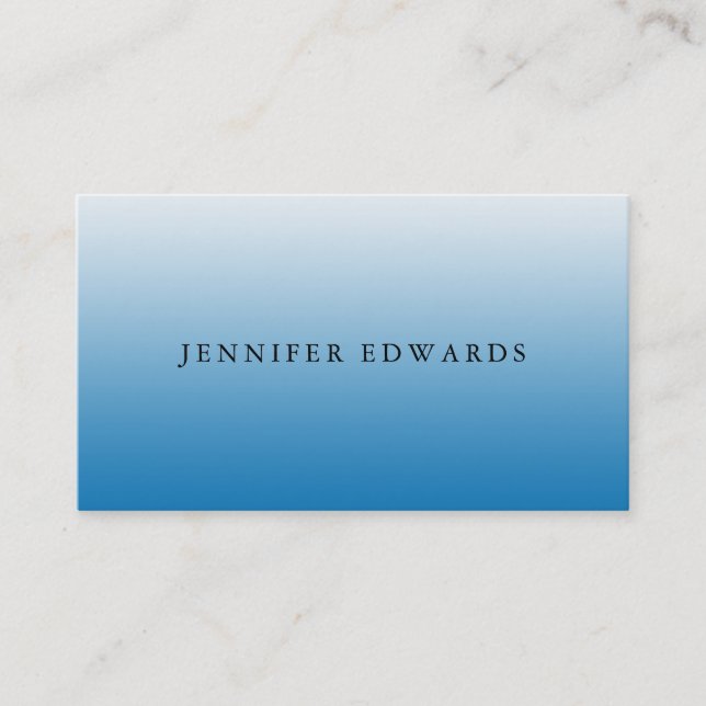 Modern minimalist blue gradient professional business card (Front)
