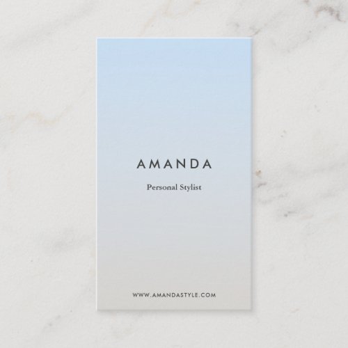Modern minimalist blue gray gradient cool ombre business card