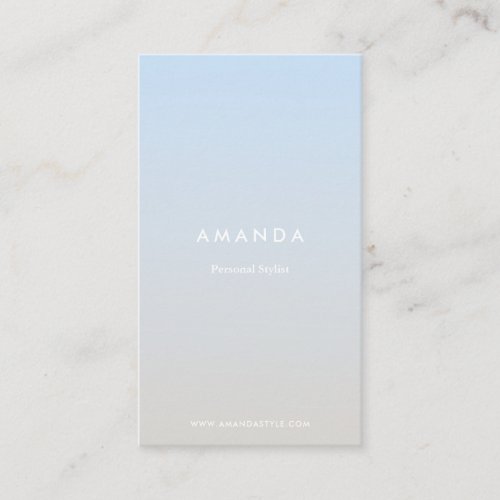 Modern minimalist blue gray gradient cute ombre business card