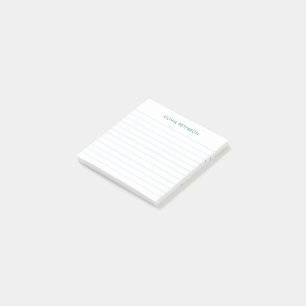 Modern Minimalist Blue Lined Sticky Post-it Notes