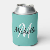 Modern Minimalist Blue Monogram Name