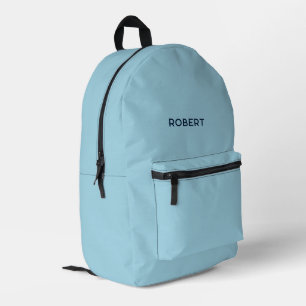 Modern Minimalist Blue Personalized School Printed Backpack