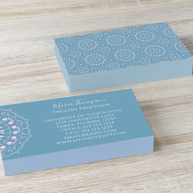 Modern Minimalist Blue Pink Business Professional Card (Creator Uploaded)