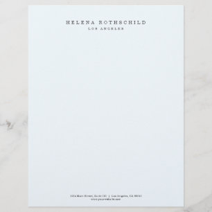 Modern Minimalist Blue Professional Business Letterhead