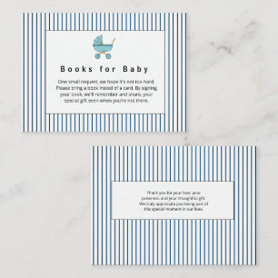 Modern & Minimalist Blue Stroller Books for Baby Enclosure Card
