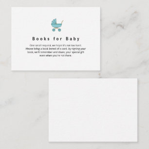 Modern & Minimalist Blue Stroller Books for Baby  Enclosure Card