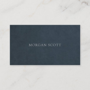 Modern Minimalist Blue Suede Texture Business Card