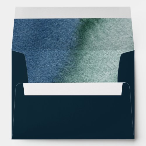 Modern Minimalist Blue Teal Envelope