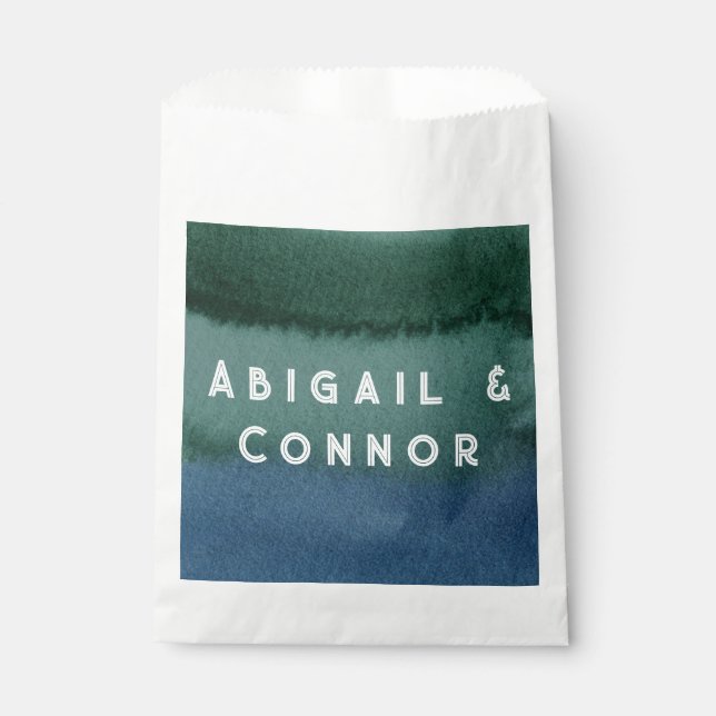 Modern Minimalist Blue Teal Favor Bag (Front)