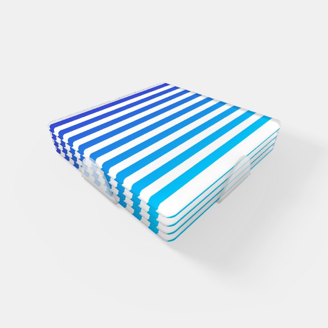 Modern Minimalist Blue Turquoise Ombre Stripes Coaster Set (Set)
