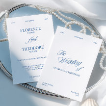 Modern Minimalist Blue & White Wedding