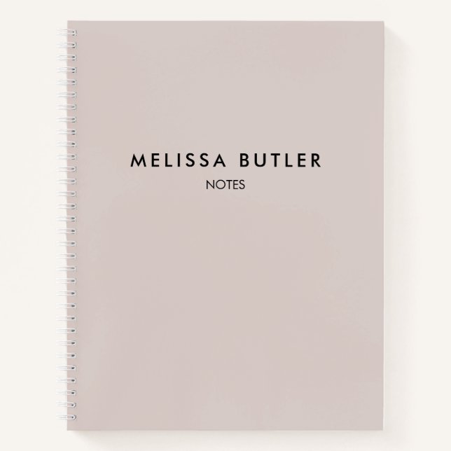Modern Minimalist Blush Beige Notebook (Front)