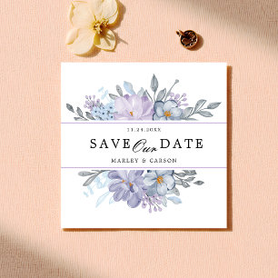 Modern Minimalist Blush Floral Wedding Square Save The Date