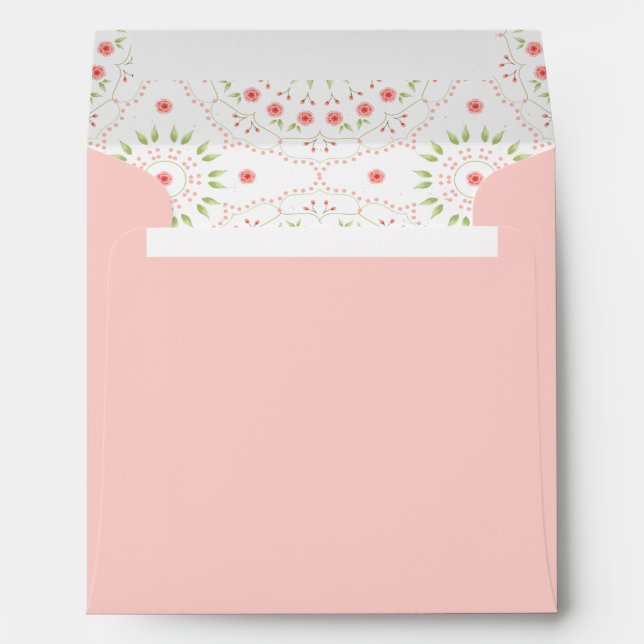 Modern Minimalist Blush Pink Baby Announcement Envelope (Back (Bottom))
