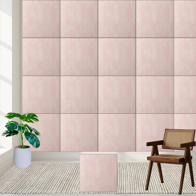 Modern Minimalist Blush Pink Geometric  Ceramic Tile (Modern Minimalist Blush Pink Geometric Ceramic Tile)