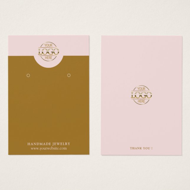 Modern Minimalist Blush Pink Jewelry Display Card (Front & Back)