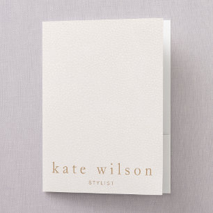 Modern Minimalist Blush Pink Leather Pocket Folder