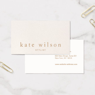 Modern Minimalist Blush Pink Leather Professional Business Card