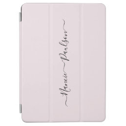 Modern Minimalist Blush Pink Script Custom Name iPad Air Cover