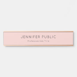 Modern Minimalist Blush Pink Template Elegant Door Sign
