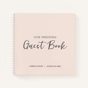 Modern Minimalist Blush Pink Wedding Guest Book