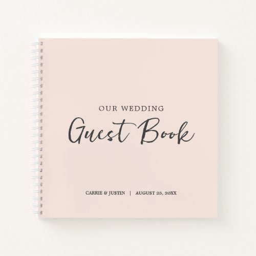 Modern Minimalist Blush Pink Wedding Guest Book