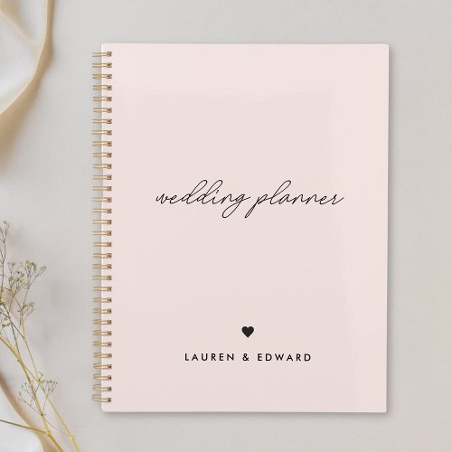 Modern Minimalist Blush Pink Wedding Planner