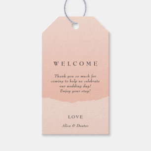 Modern Minimalist Blush Wedding Welcome Bag Tag