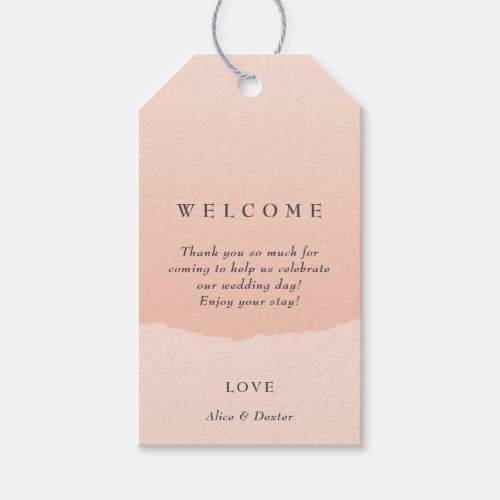 Modern Minimalist Blush Wedding Welcome Bag Tag