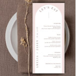 Modern minimalist Bohemian Arch Menu<br><div class="desc">Designed to coordinate with our Modern Boho Arch Collection, this modern menu card features the trendy & popular arch on a beige pink colour background with script font. For more advanced customisation of this design, e.g. changing layout, font or text size please click the "CUSTOMIZE" button above. Please contact me...</div>