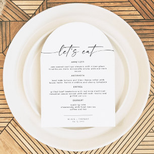 Modern Minimalist Bohemian Arch Wedding Menu Card